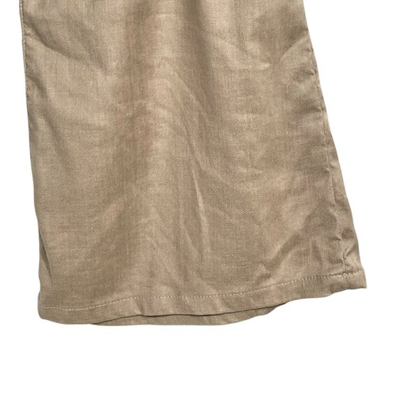 Level 99 Newport Linen Wide Leg Flare Trousers Sz 29 Mid Rise Tan Boho Neutral - Picture 6 of 12